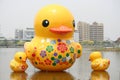 Duck rubber sculptures.